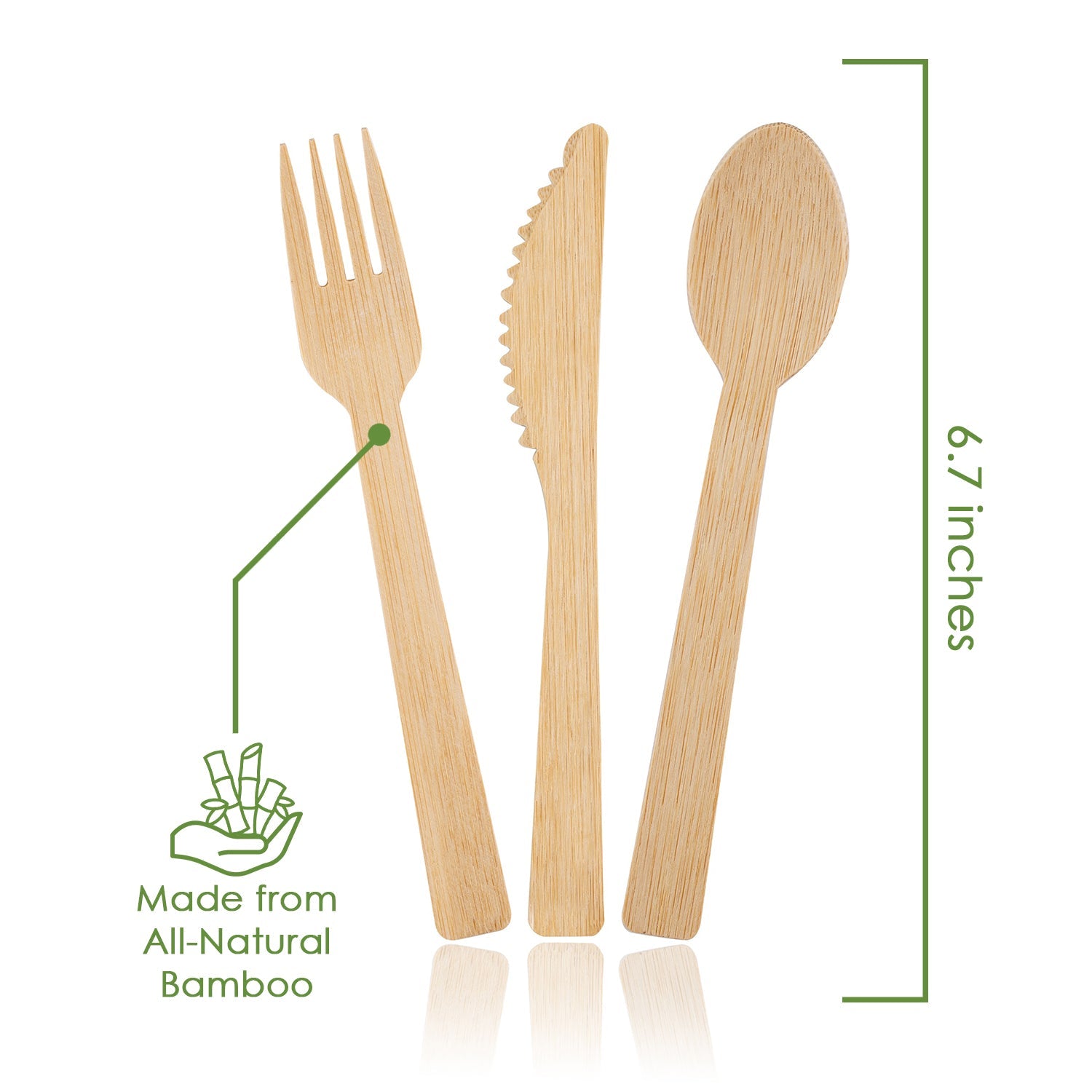 Velnoxhome Compostable Bamboo Cutlery Set, 380-Piece Premium Disposable Utensils with Tray
